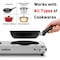 Cusimax 1800W Electric Double Hot Plate, Portable Burner for cooking, Electric Infrared Stove, Silver CMIP-B180S - alternate 2